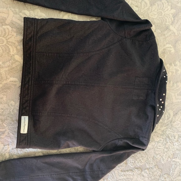 Girls Justice Black w Silver Studs Jacket - Picture 4 of 5